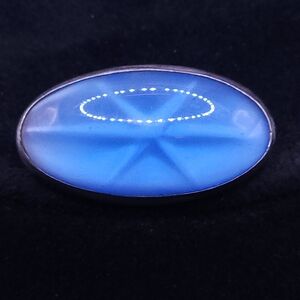vintage sterling silver blue glass star brooch pin.